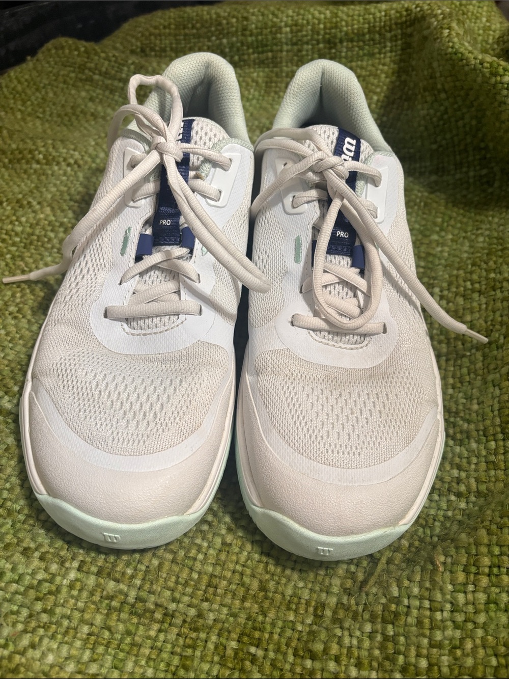 Wilson White Sneakers with Mint Accent